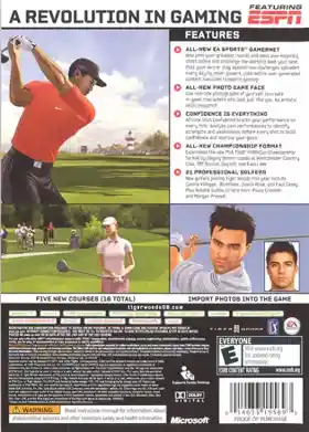 Tiger Woods PGA Tour 08 (USA) box cover back